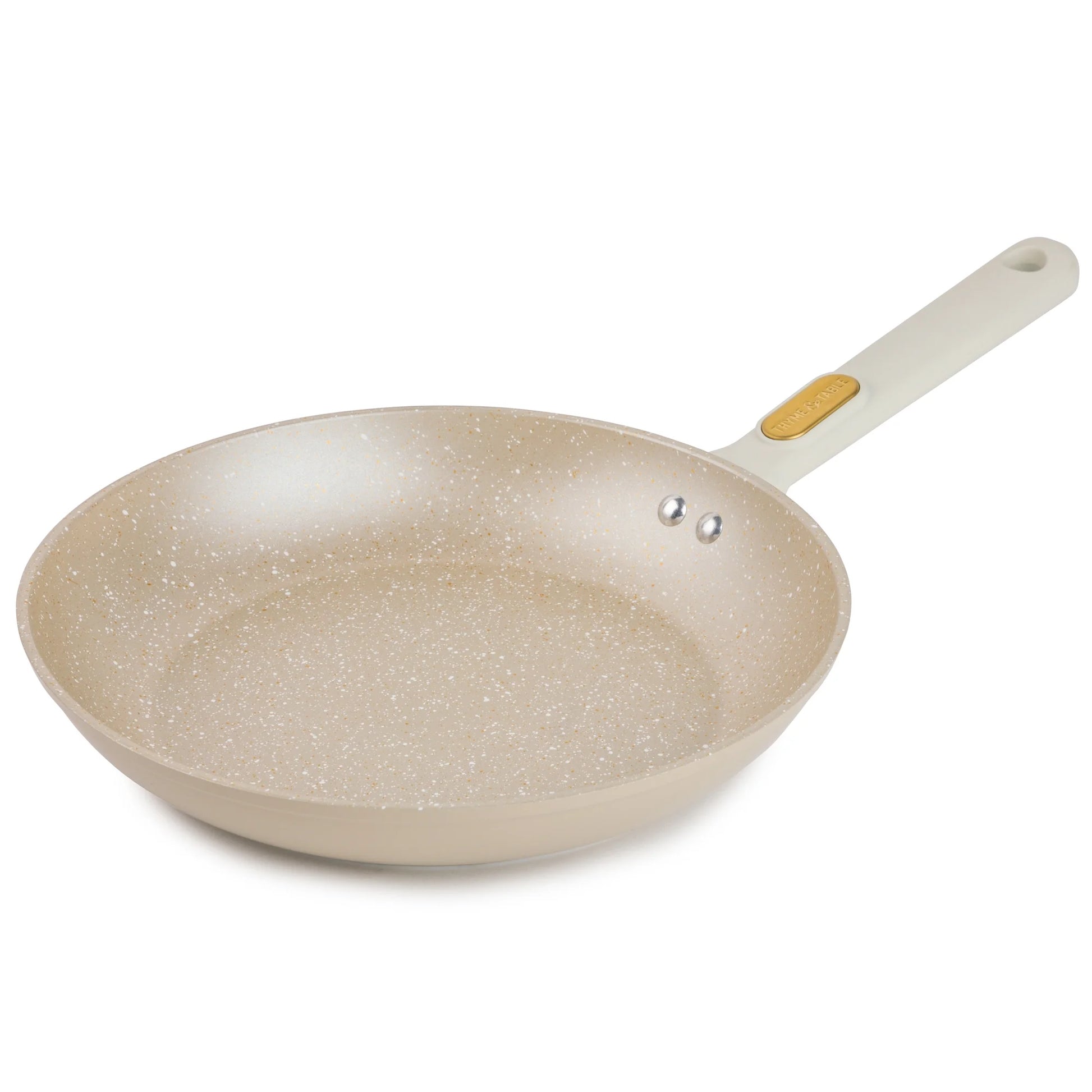 Granite 12-Piece Cookware Set Non-Stick - Taupe & Gold