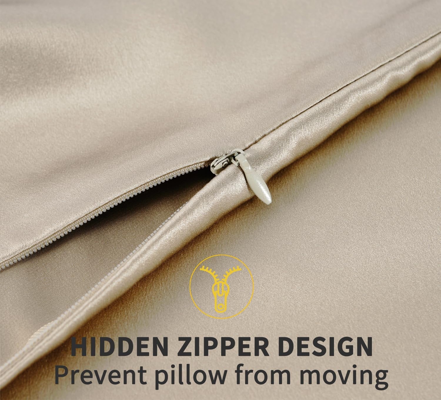 ZIMASILK 100% Pure Mulberry Silk Pillowcase for Hair and Skin Health, Soft and Smooth, Both Sides Premium Grade 6A Silk, 600 Thread Count, with Hidden Zipper, 1Pc (Queen 20''X30'', Taupe)