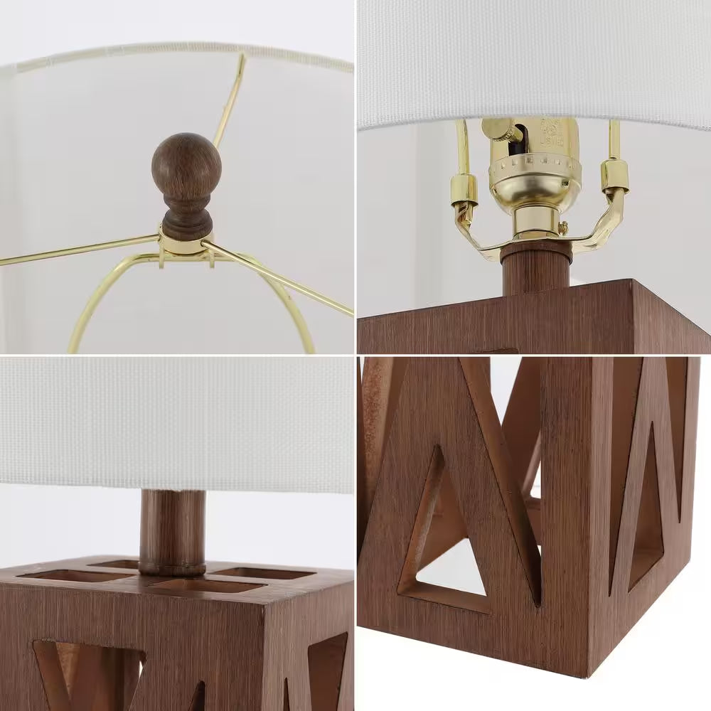 Stewart 21.5 In. Brown Wood LED Table Lamp