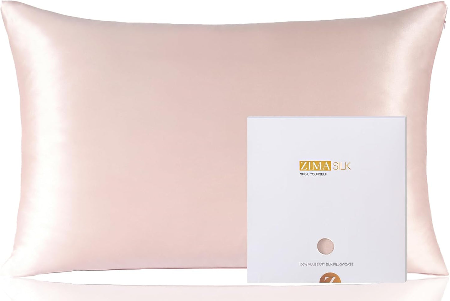 ZIMASILK 100% Pure Mulberry Silk Pillowcase for Hair and Skin Health, Soft and Smooth, Both Sides Premium Grade 6A Silk, 600 Thread Count, with Hidden Zipper, 1Pc (Queen 20''X30'', Taupe)