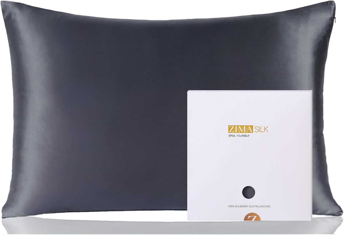 ZIMASILK 100% Pure Mulberry Silk Pillowcase for Hair and Skin Health, Soft and Smooth, Both Sides Premium Grade 6A Silk, 600 Thread Count, with Hidden Zipper, 1Pc (Queen 20''X30'', Taupe)