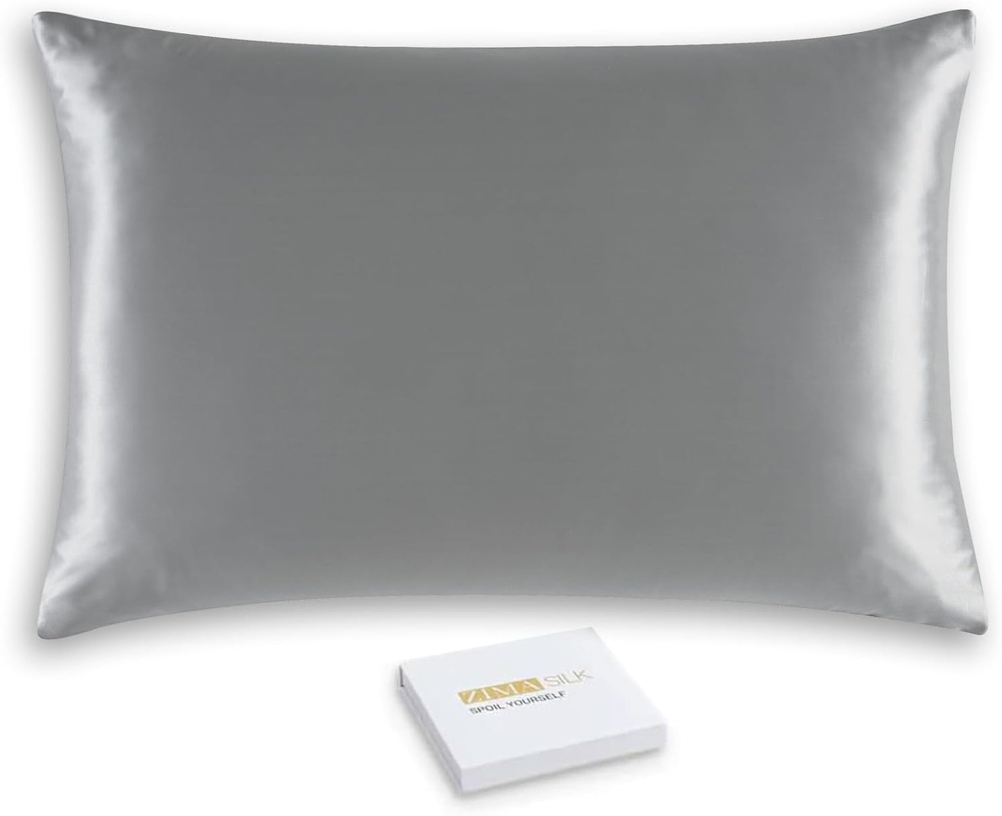 ZIMASILK 25 Momme 100% Pure Mulberry Silk Pillowcase for Hair and Skin Heath, Best Gift Choice, Highest Grade 6A Silk, 900 Thread Count, 1Pc (Standard 20''X26'', Taupe)