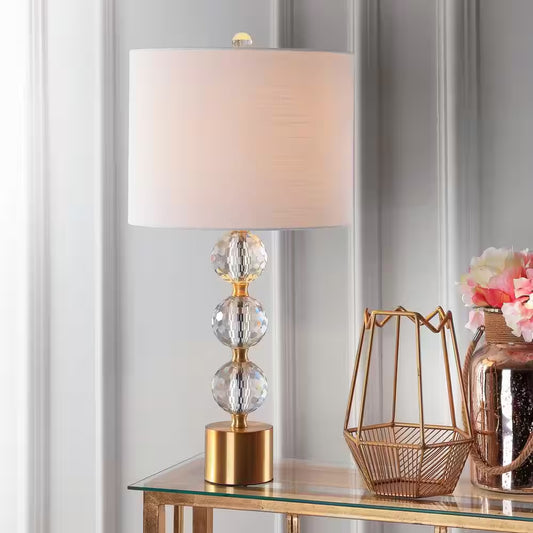 Ashley 25.25 In. Crystal Table Lamp, Clear/Brass