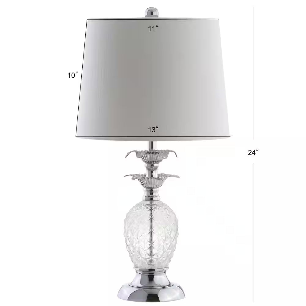 Jane 24 In. Clear/Chrome Glass Table Lamp