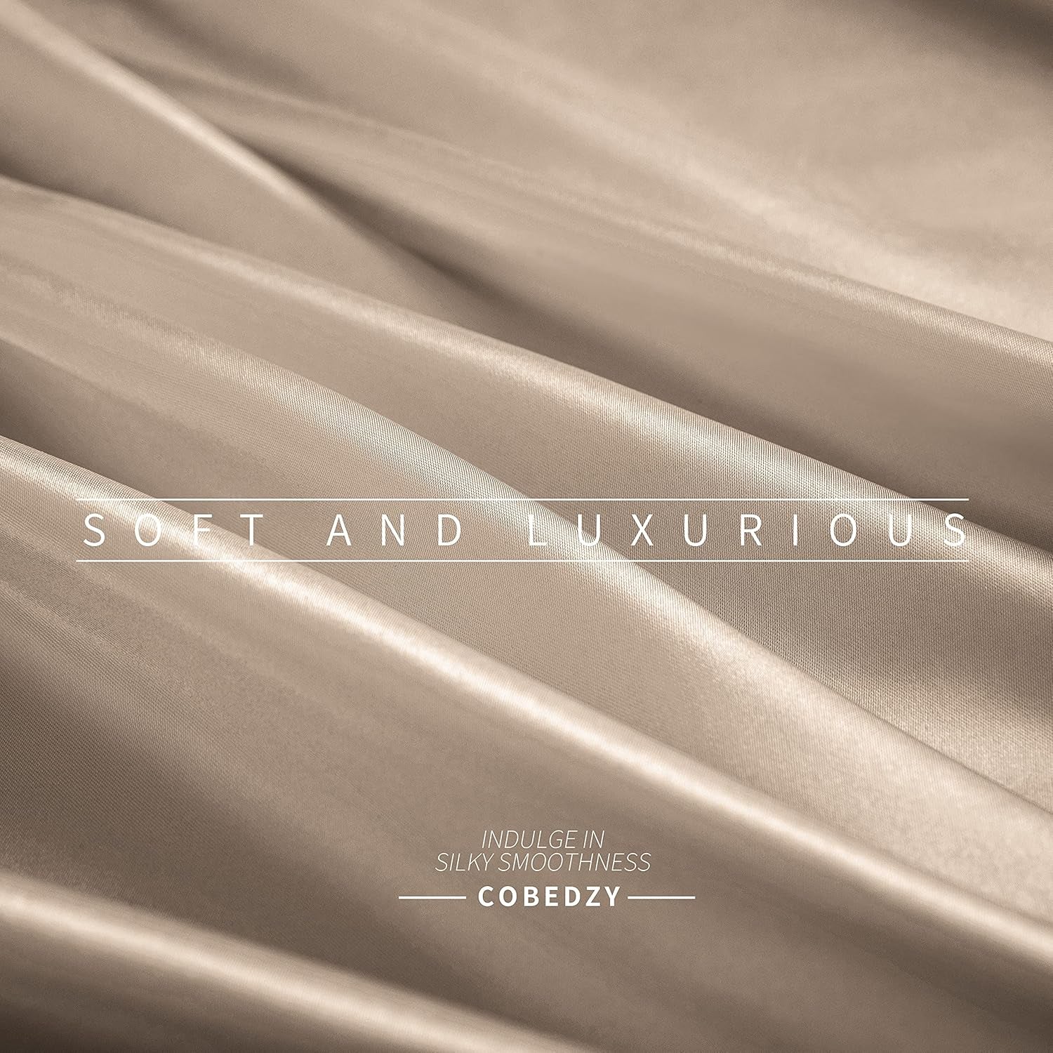 4 Piece Luxury Queen Sheet Set, Taupe Satin Sheet Set, Soft Silky Bed Sheets Queen Set with 1 Deep Pocket Fitted Sheet 1 Flat Sheet 2 Satin Pillowcases