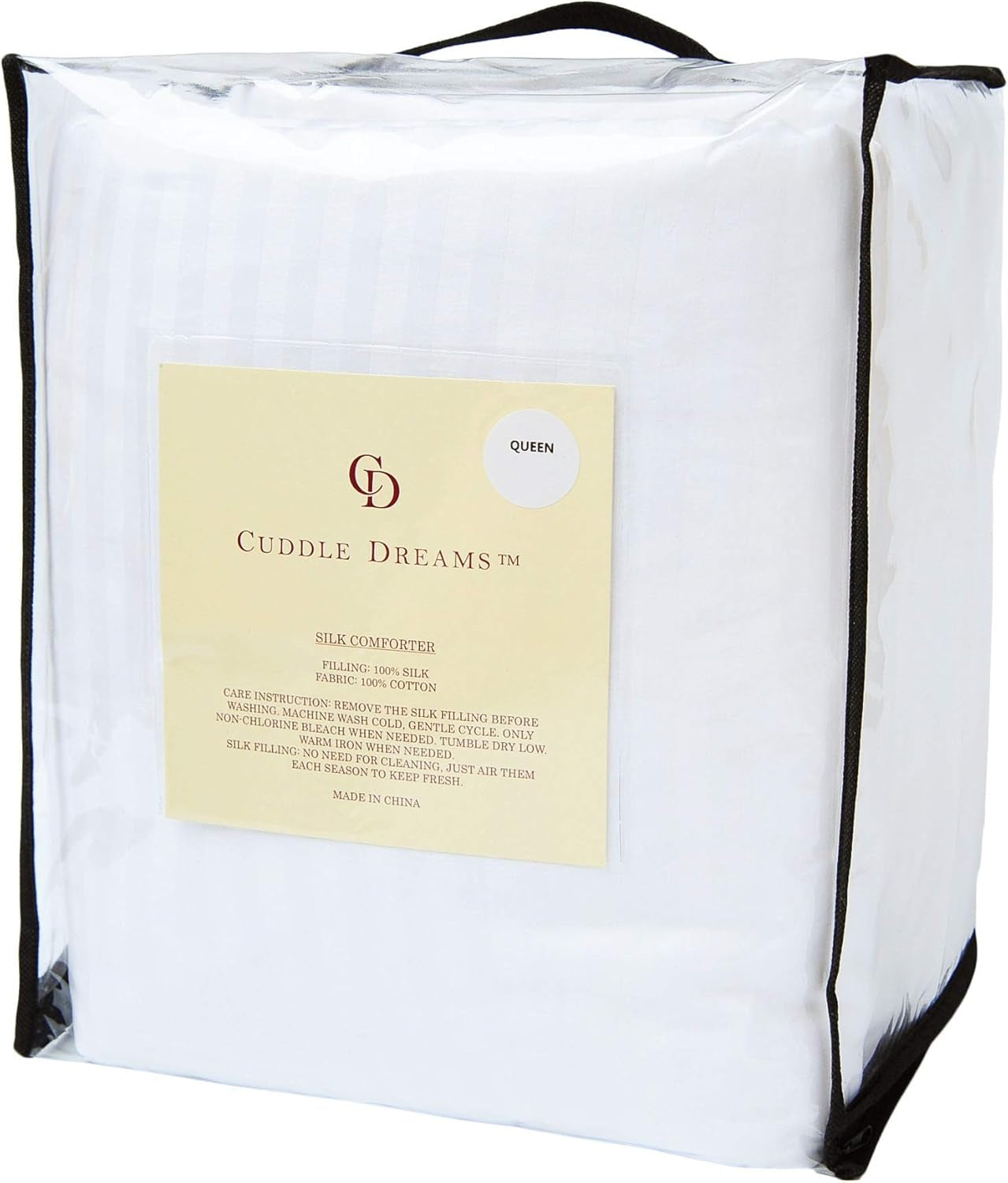 CUDDLE DREAMS Silk Comforter for Spring/Summer/Fall, 100% Long-Strand Silk Filling, Natural & Breathable (Full Size)