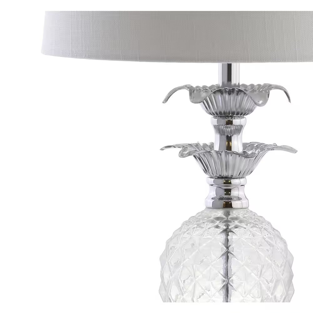 Jane 24 In. Clear/Chrome Glass Table Lamp