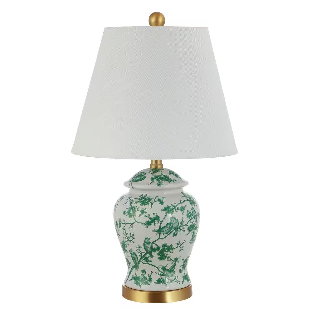 Penelope 22 In. Green/White Chinoiserie Classic LED Table Lamp