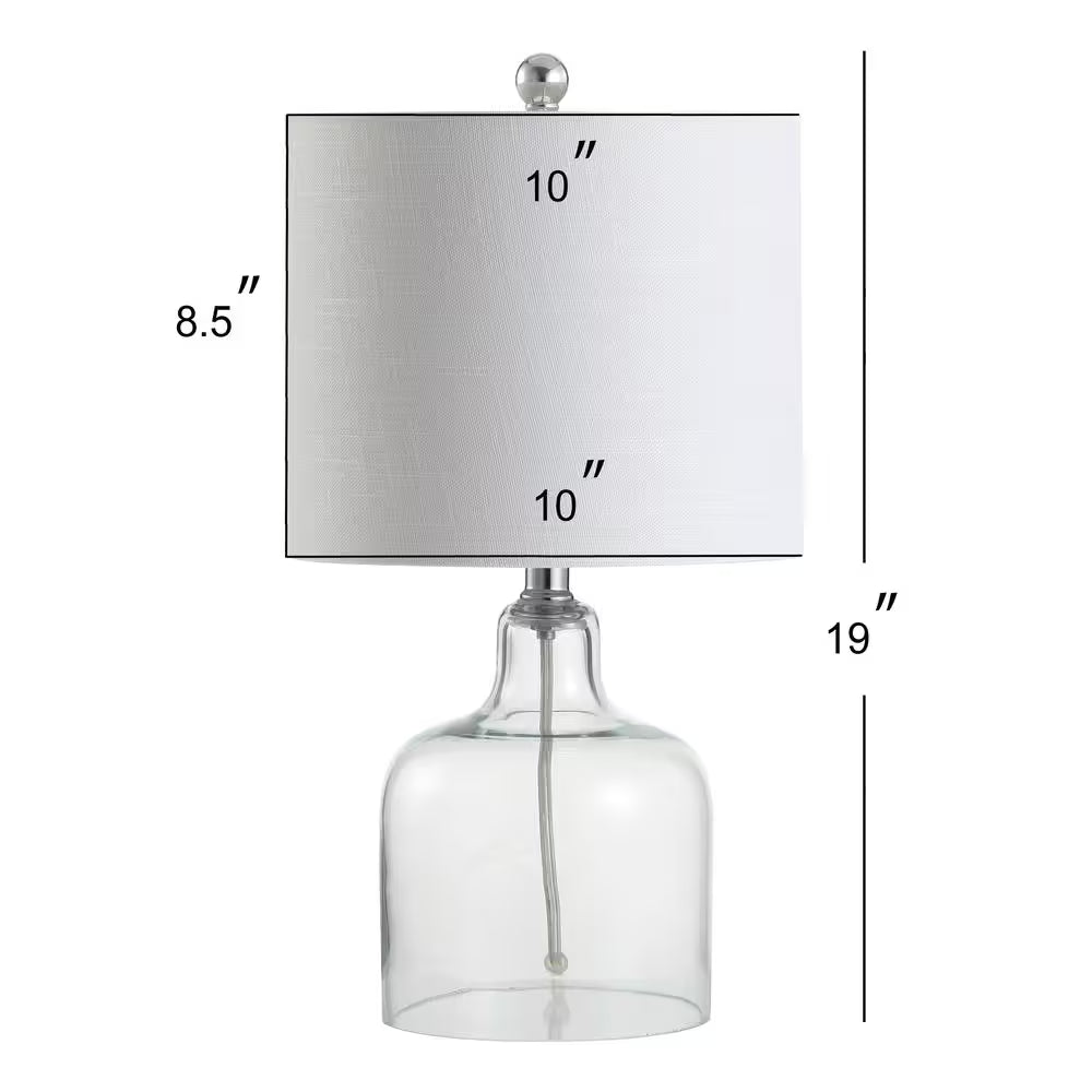 Gemma 19 In. Clear Glass Bell LED Table Lamp