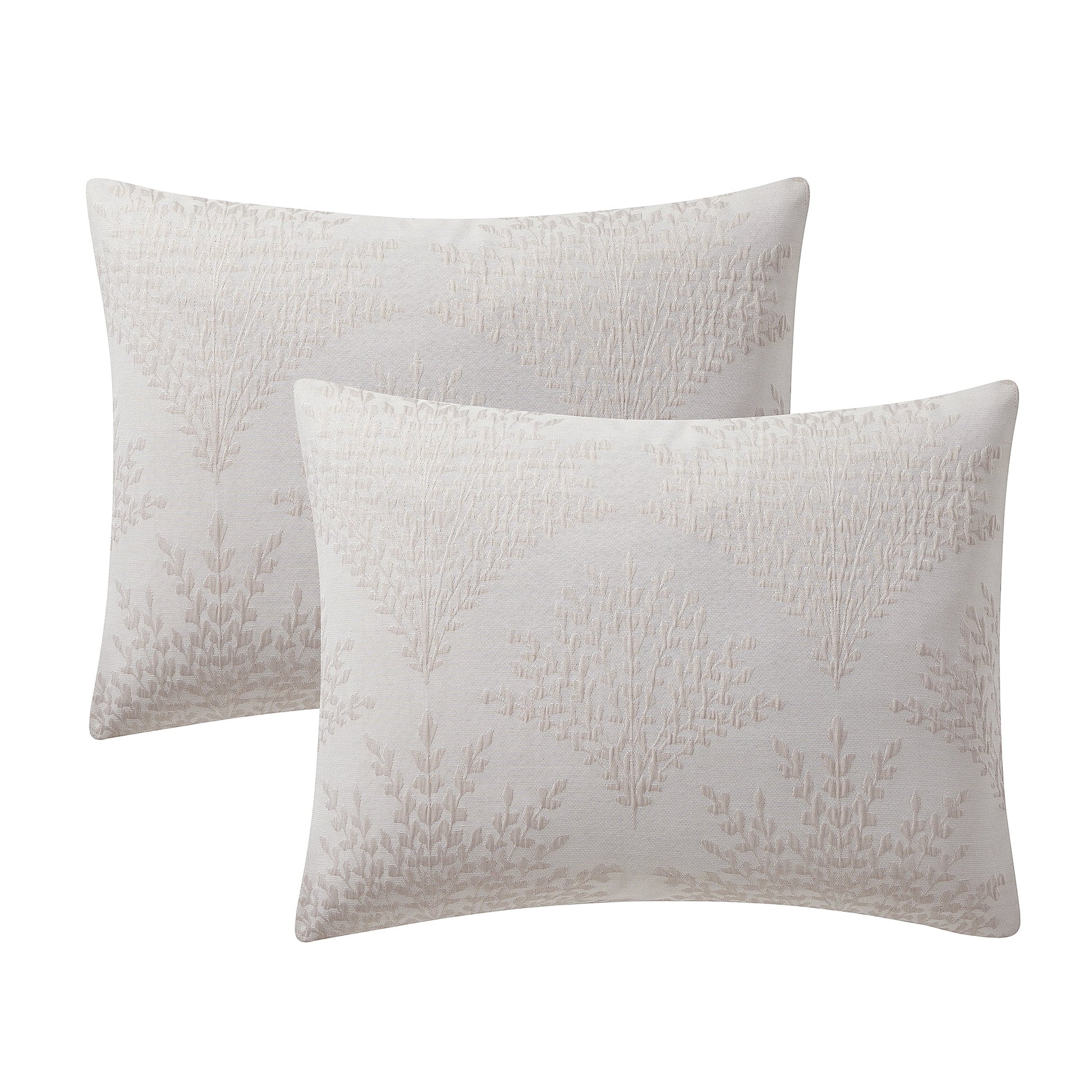 Sienna Leaf 3-Piece White Pepper Taupe Floral Comforter Set, Full/Queen