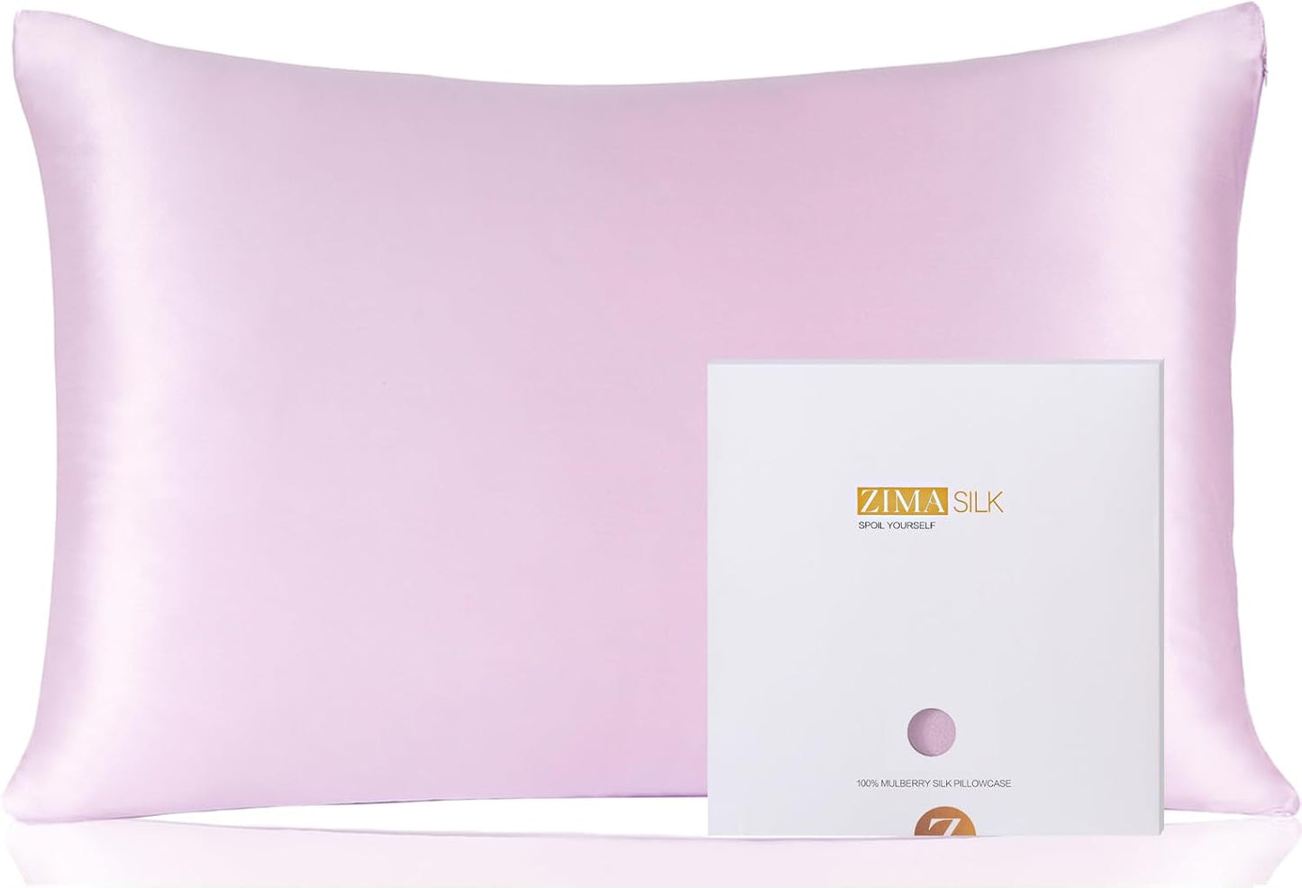 ZIMASILK 100% Pure Mulberry Silk Pillowcase for Hair and Skin Health, Soft and Smooth, Both Sides Premium Grade 6A Silk, 600 Thread Count, with Hidden Zipper, 1Pc (Queen 20''X30'', Taupe)