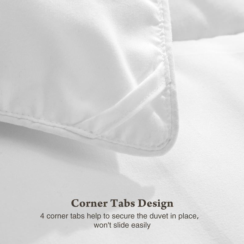 Super Soft Fluffy Fiber Fill, Lightweight and Warm, All Seasons White, Breathable Fabrics, Queen/King Size Bedding