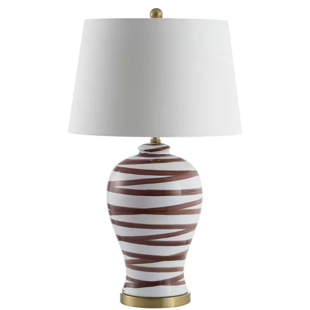 Joelie 29 In. Brown/White Ceramic Table Lamp