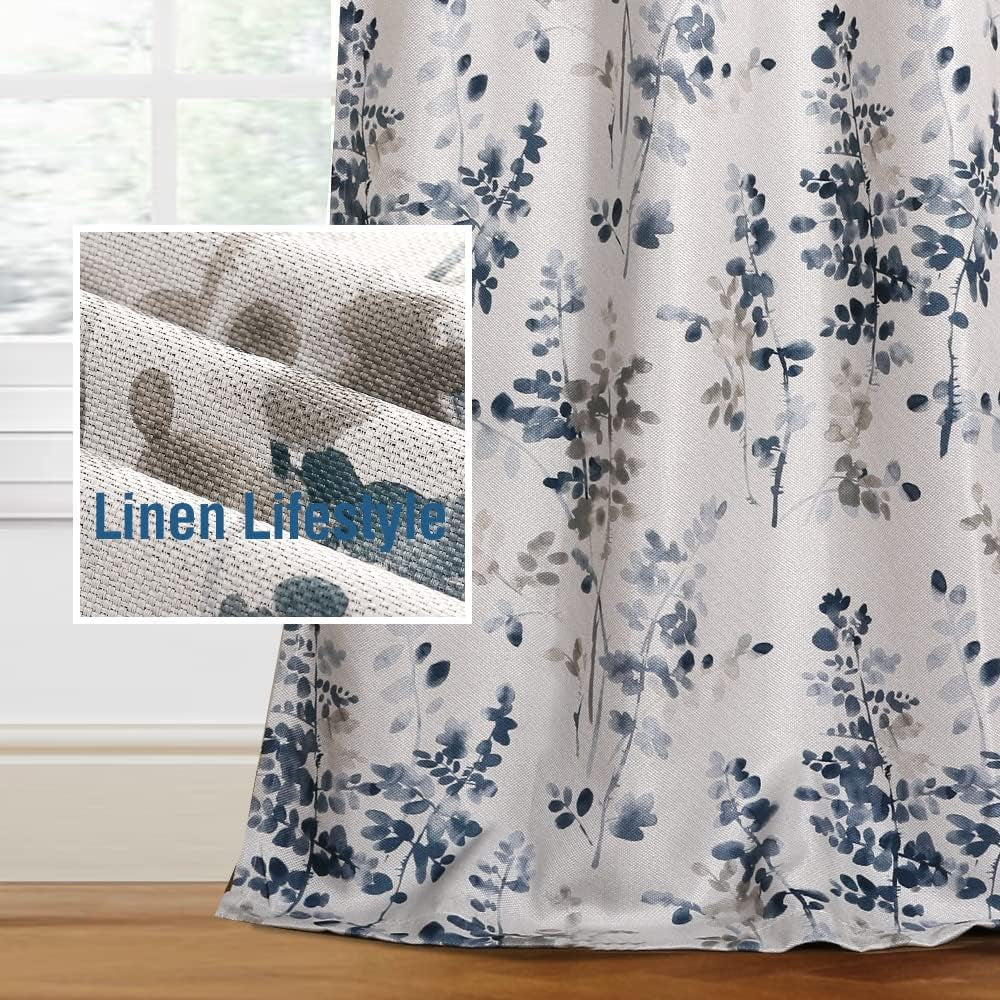 H.VERSAILTEX Linen Blackout Curtains 96 Inch Linen Textured Room Darkening Curtain for Bedroom Boho Rustic Farmhouse Decor Burlap Curtains Grommet Linen Curtain Drapes 2 Panels, Heather Light Taupe