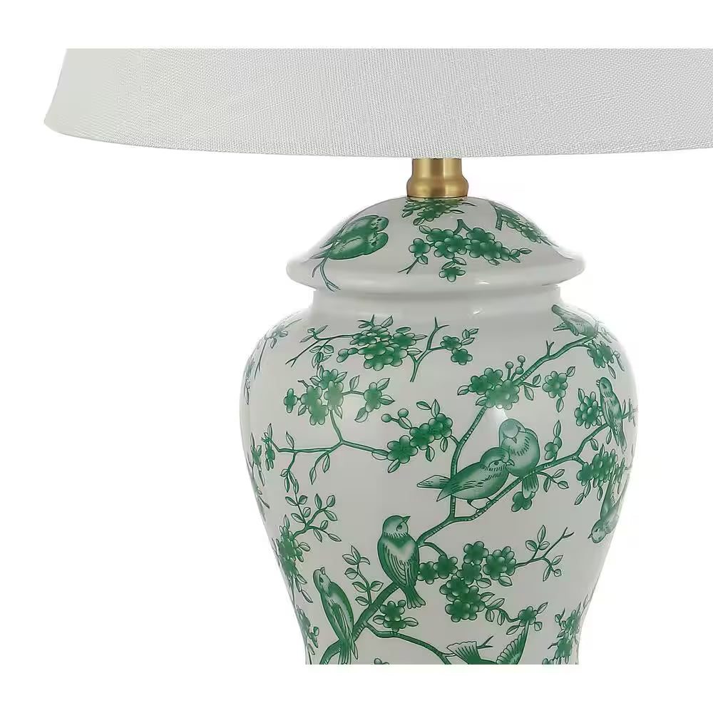 Penelope 22 In. Green/White Chinoiserie Classic LED Table Lamp