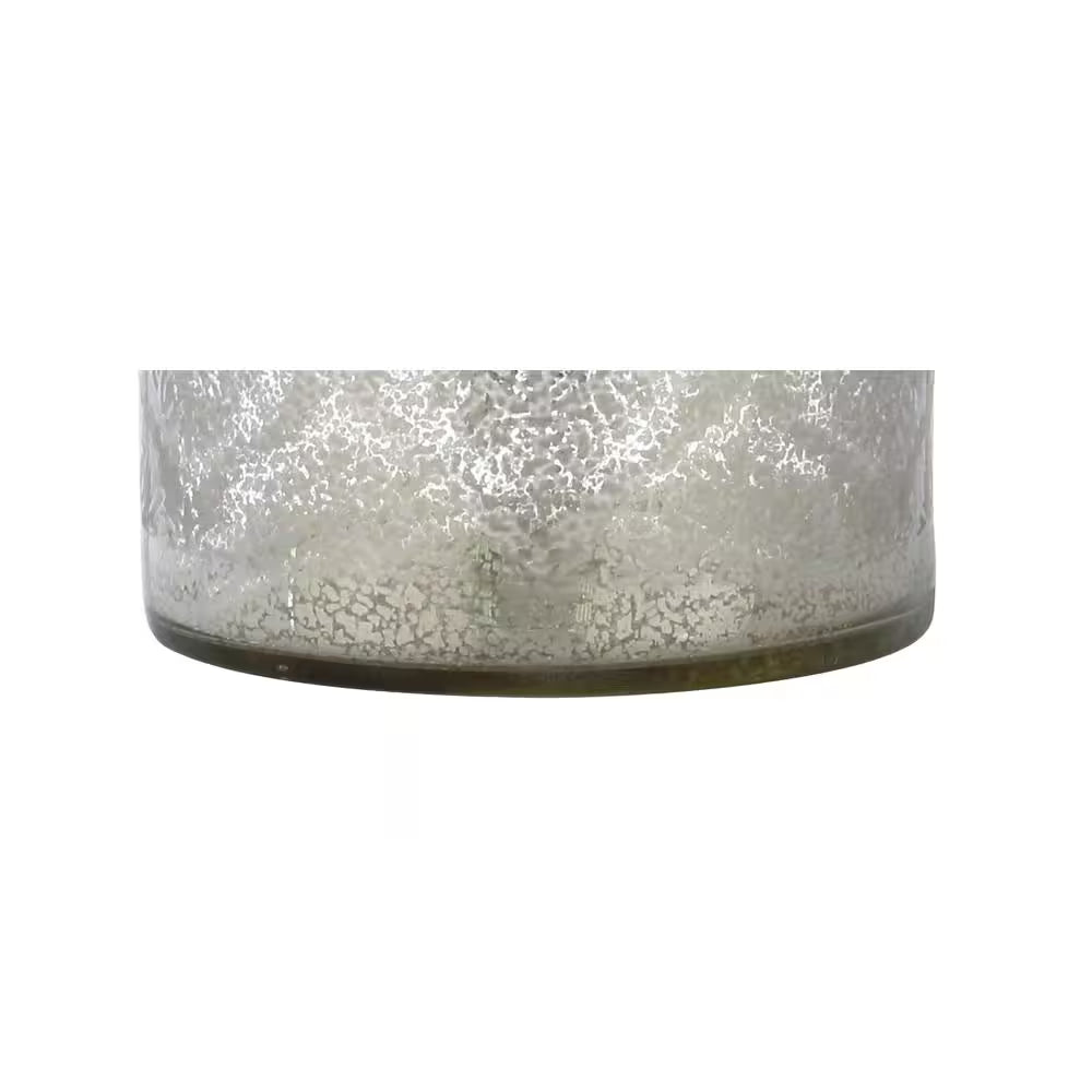 Emilia 24.5 In. Mercury Silver Trellis Pattern Glass Table Lamp