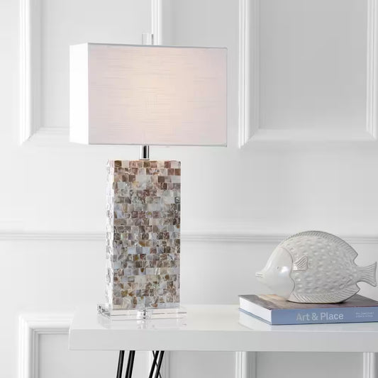 Cannon 29 In. Natural/Clear Seashell and Crystal Table Lamp