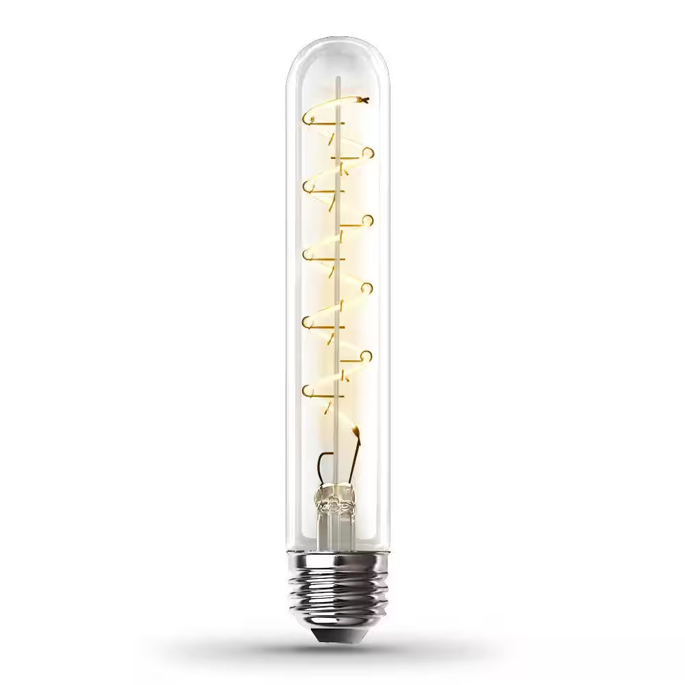 25-Watt Equivalent T10 Dimmable Spiral Filament Large Clear Glass E26 Vintage Edison LED Light Bulb, Warm White