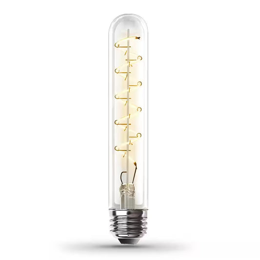 25-Watt Equivalent T10 Dimmable Spiral Filament Large Clear Glass E26 Vintage Edison LED Light Bulb, Warm White