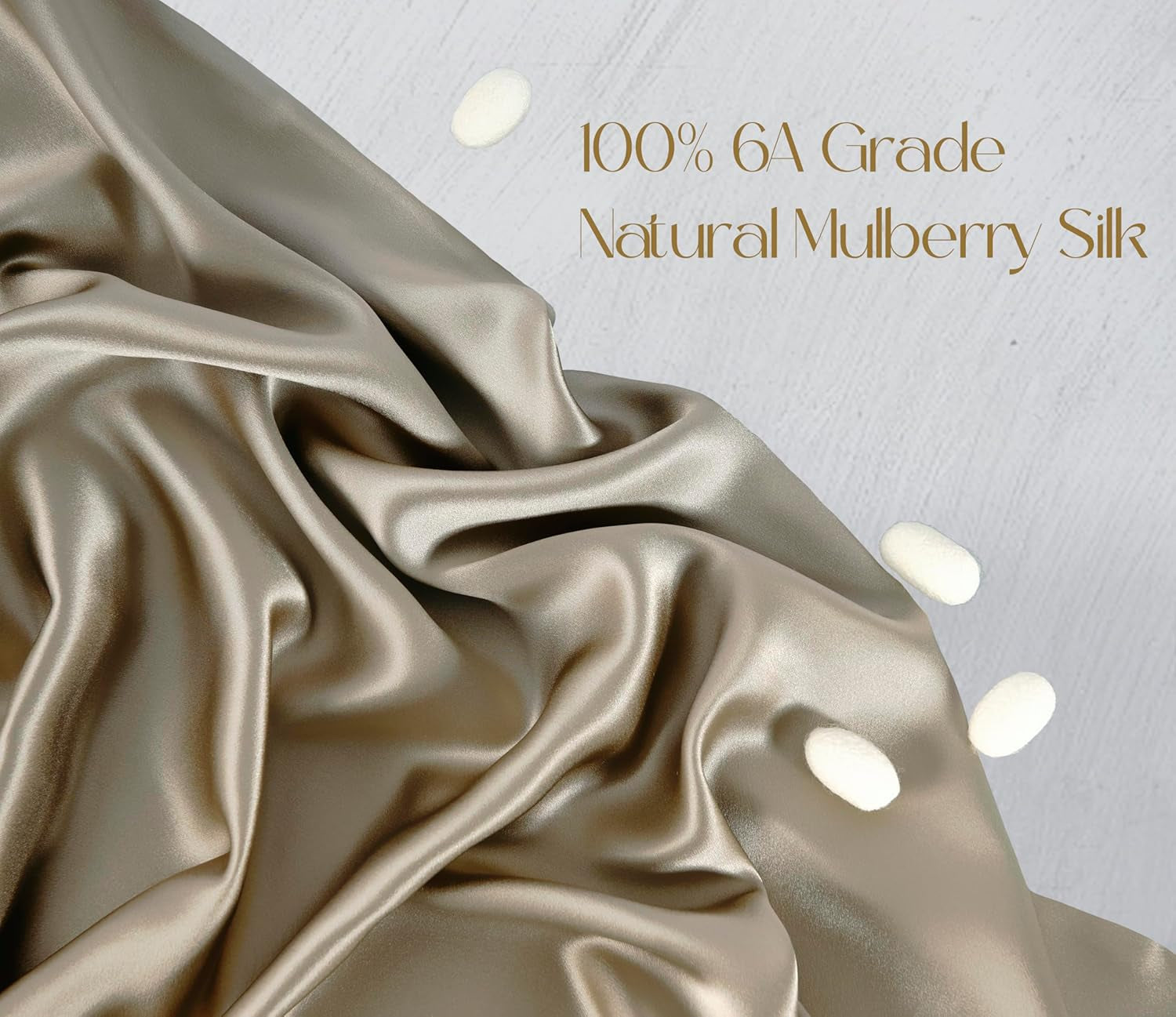 ZIMASILK 100% Pure Mulberry Silk Pillowcase for Hair and Skin Health, Soft and Smooth, Both Sides Premium Grade 6A Silk, 600 Thread Count, with Hidden Zipper, 1Pc (Queen 20''X30'', Taupe)