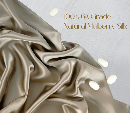 ZIMASILK 100% Pure Mulberry Silk Pillowcase for Hair and Skin Health, Soft and Smooth, Both Sides Premium Grade 6A Silk, 600 Thread Count, with Hidden Zipper, 1Pc (Queen 20''X30'', Taupe)