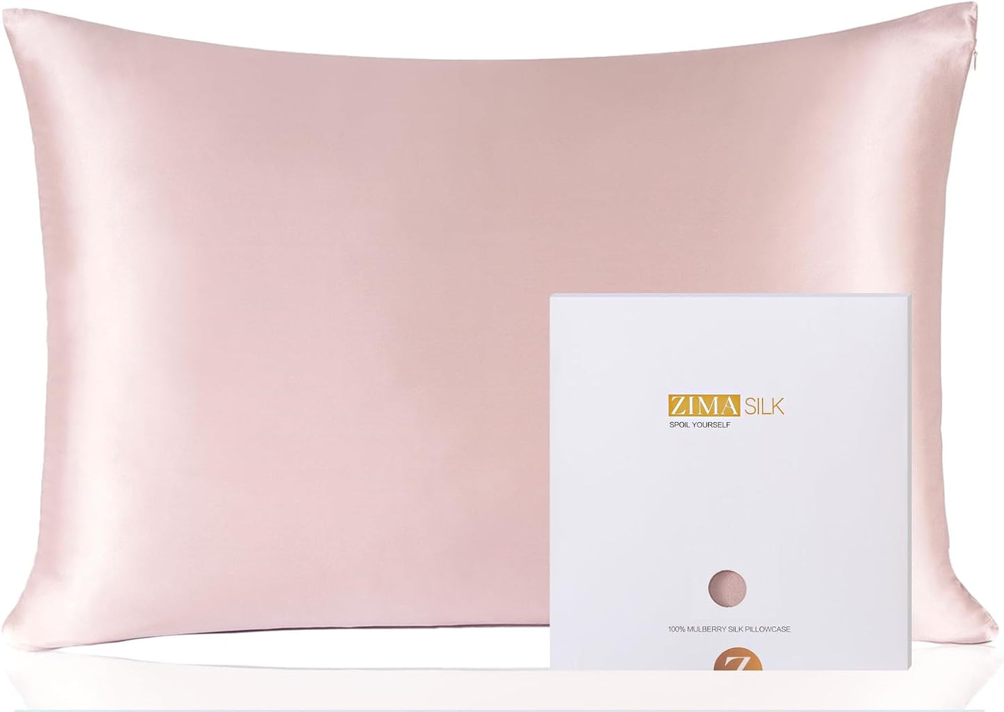 ZIMASILK 100% Pure Mulberry Silk Pillowcase for Hair and Skin Health, Soft and Smooth, Both Sides Premium Grade 6A Silk, 600 Thread Count, with Hidden Zipper, 1Pc (Queen 20''X30'', Taupe)