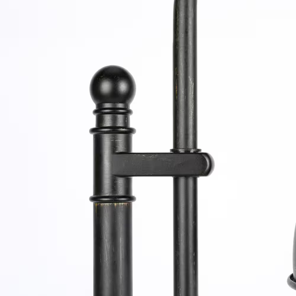 65 In. Adjustable Aged Bronze Industrial Floor Lamp with Metal Shade