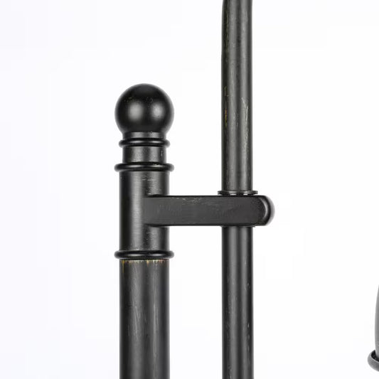 65 In. Adjustable Aged Bronze Industrial Floor Lamp with Metal Shade