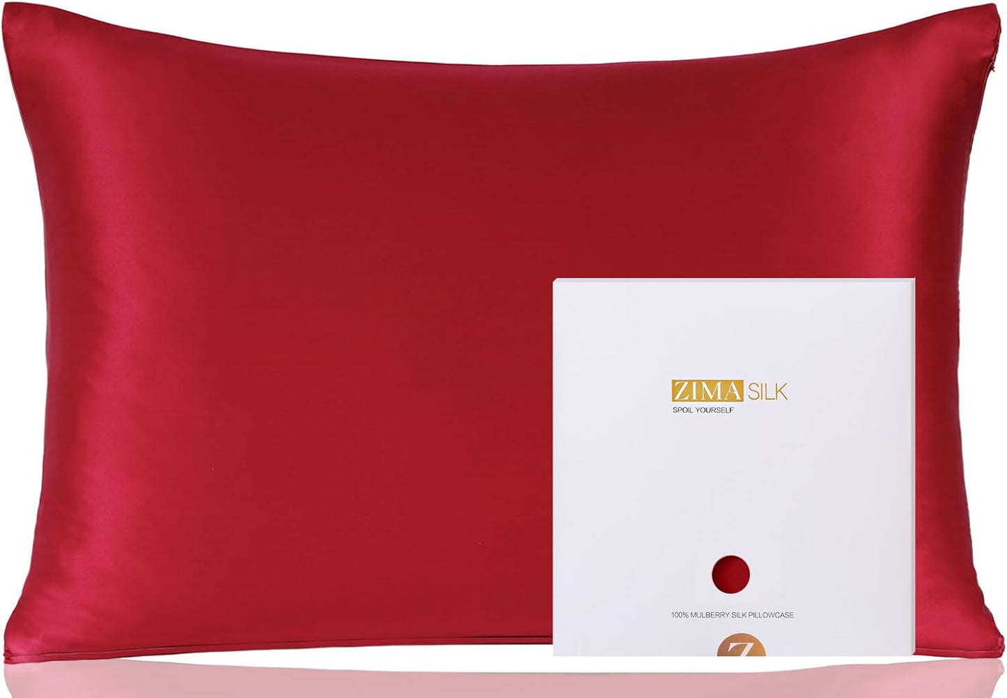 ZIMASILK 100% Pure Mulberry Silk Pillowcase for Hair and Skin Health, Soft and Smooth, Both Sides Premium Grade 6A Silk, 600 Thread Count, with Hidden Zipper, 1Pc (Queen 20''X30'', Taupe)
