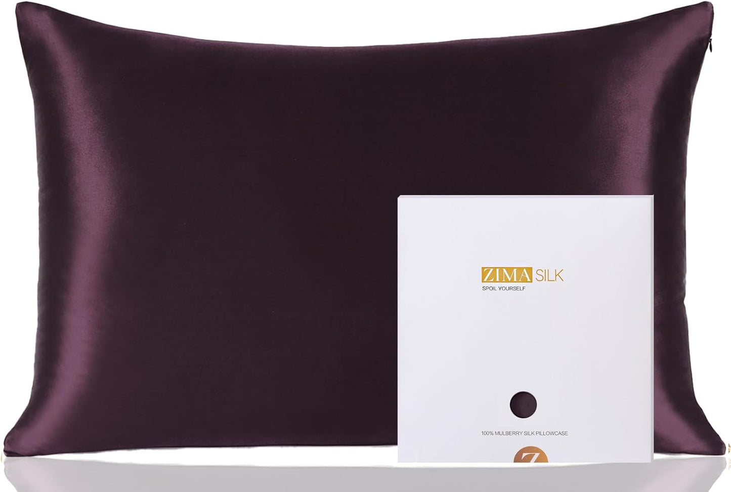 ZIMASILK 100% Pure Mulberry Silk Pillowcase for Hair and Skin Health, Soft and Smooth, Both Sides Premium Grade 6A Silk, 600 Thread Count, with Hidden Zipper, 1Pc (Queen 20''X30'', Taupe)