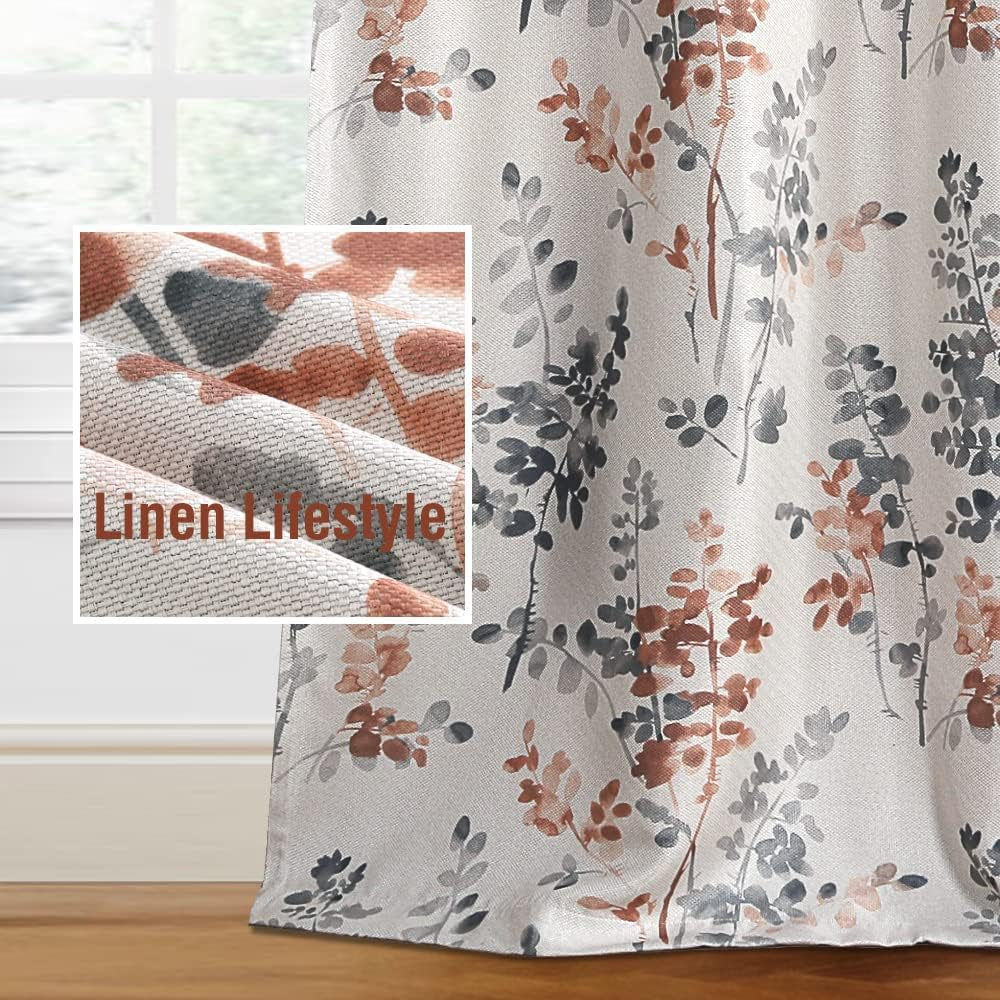 H.VERSAILTEX Linen Blackout Curtains 96 Inch Linen Textured Room Darkening Curtain for Bedroom Boho Rustic Farmhouse Decor Burlap Curtains Grommet Linen Curtain Drapes 2 Panels, Heather Light Taupe