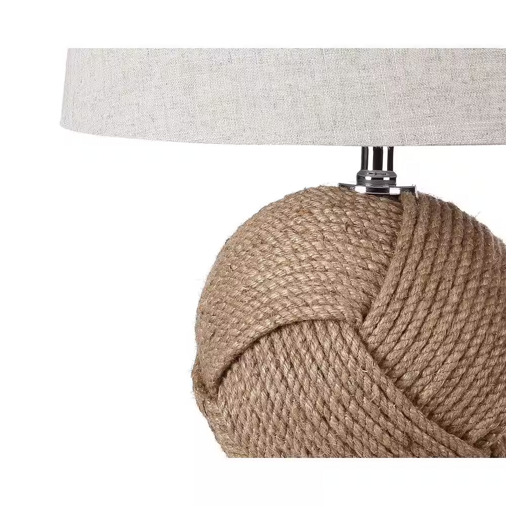 Monkey'S Fist 24 In. H Brown Knotted Rope Table Lamp