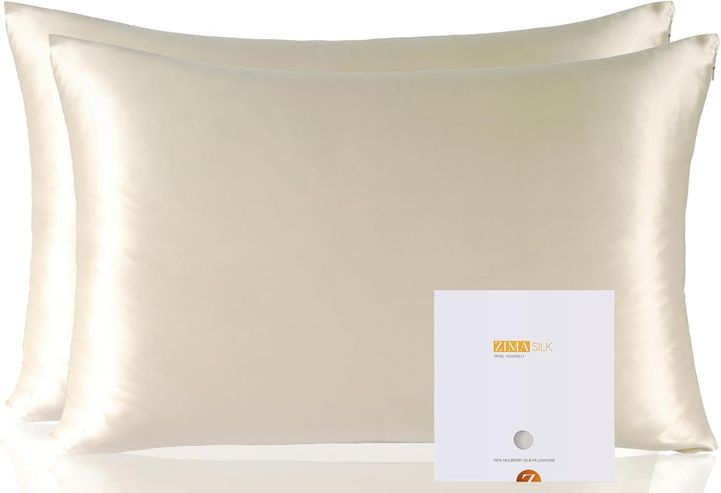 ZIMASILK 100% Pure Mulberry Silk Pillowcase for Hair and Skin Health, Soft and Smooth, Both Sides Premium Grade 6A Silk, 600 Thread Count, with Hidden Zipper, 1Pc (Queen 20''X30'', Taupe)