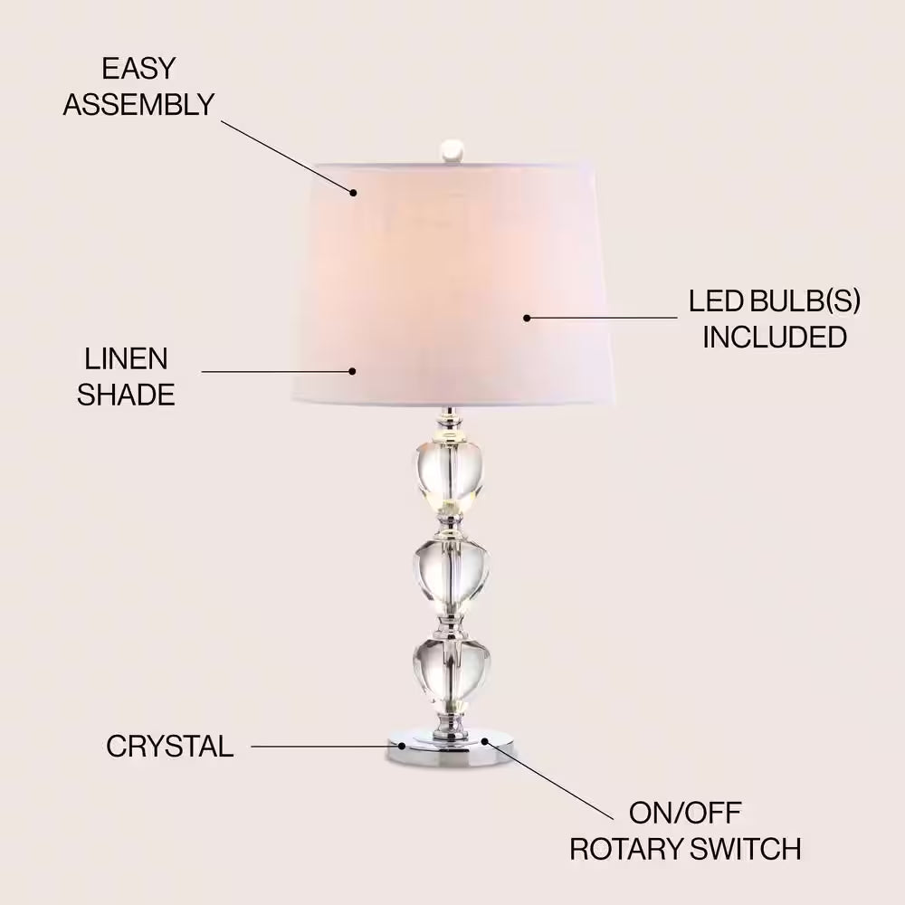 Cole 27 In. H Clear/Chrome Crystal Table Lamp