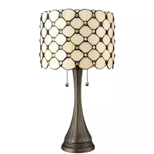 Tiffany Jeweled 21 In. Bronze Table Lamp