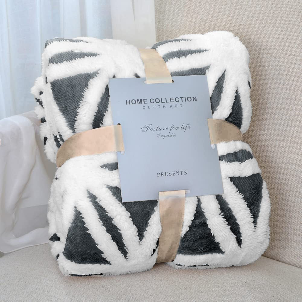 LOMAO Sherpa Fleece Blanket Fuzzy Soft Throw Blanket Dual Sided Blanket for Couch Sofa Bed (Navy, 90''X90'')